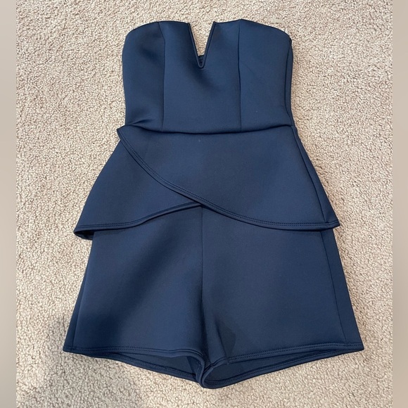 CHARLOTTE RUSSE Junior Navy Blue Tube Playsuit Jumpshort - Picture 1 of 10